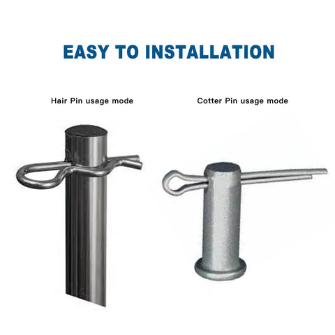 420 Piece Cotter Pin And Hairpin Pin Assortment Kit Zinc Plated R Clips And Spring Retaining Pins, installed view with labels