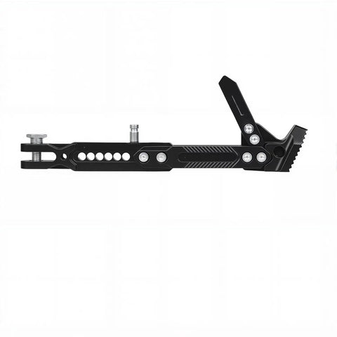 Side view of Electric Dirt Bike Kickstand For Tuttio Tutti Soleil 01 Electric Model Non Slip Aluminum Alloy Side Stand with black finish
