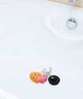 Mermaid Bathtub Stopper Rubber Plug with Chain for Easy Drain featuring a rubber plug and chain in a bathtub setting.
