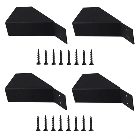 Beefy 45 Degree Iron Connector Brackets for 2x4 Wood Posts, Outdoor Pergola Support Kit for Gazebos Garages Tree Houses Terraces Lawns and Courtyards, 4 Pack
