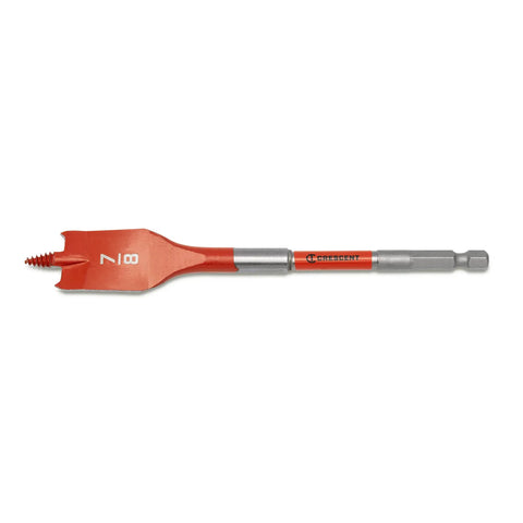 Fast Action Screw Point Paddle Drill Bit 6 Inch By 7/8 Inch Shank, Contoured Paddle Chip Removal, 15x Faster Than Standard Spade Bits