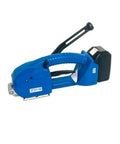 Semi Automatic Portable Strapping Machine, Brushless Motor Plastic Hot Melt Bundling Tensioner, handheld blue packaging tool.