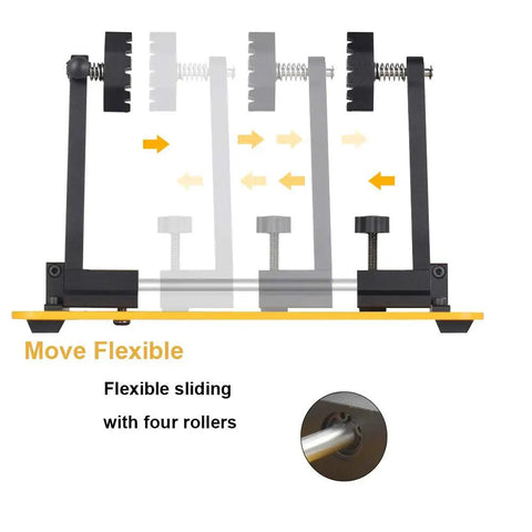 Bright Yellow Multi Purpose Item For Home And Office Use, Built To Last, Lightweight And Easy To Clean, illustrates flexible sliding feature