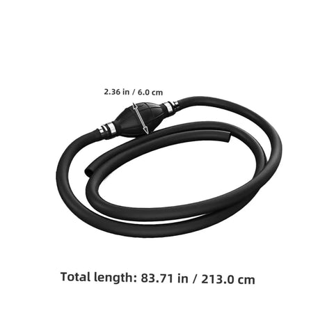 Durable Transfer Hose Pump Siphon Kit For Cars And Equipment, Quick Hand Pump For Gasoline, Fuel And Oil, Easy Liquid Transfer, Optimizes Flow And Makes Siphoning A Breeze., black rubber hose kit, 83.71 in / 213 cm