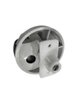 White plastic omni-directional front caster wheel with mounting bracket and bolt