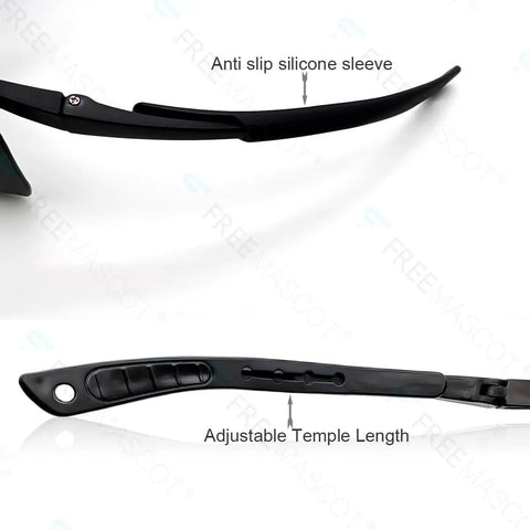 Red Light Therapy Glasses 200Nm To 2000Nm With OD 4 Plus UV Shield Pro Grade Lightweight Frame showing anti-slip and adjustable parts