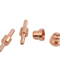 High grade copper tips from 32 Piece Plasma Cutter Consumable Kit For PT-31 LGK40 Plasma Cutters, ready for clean cuts.