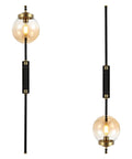 Dope Black Globe Shade Wall Sconces Set Of 2, Modern Indoor Plug-In Lamps with Glass Globe for Bedroom and Hallway Lighting