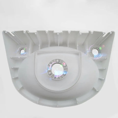 Wall Mount Bathroom Sink 40x28x14cm - Modern Oval Cactus Vessel Basin with 78cm Waste Set for Stylish Cloakroom & Vanity Cabinet - Elegant White Design top view showing detailed basin design.