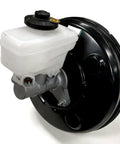 Heavy Duty Brake Booster Pump 446100N010 Replacement showing black metal body and white reservoir for reliable braking action.