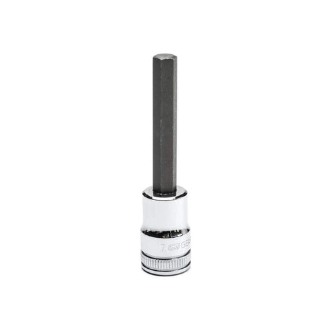 Hex bit socket from Seven Piece Three Eighths Inch Drive Mid Length Hex Bit Socket Set Metric With S2 Steel Insert Bits And Heat Treated Socket Bases