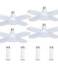 4 Pack Deformable LED Garage Lights With 5 Light Heads For Even Brightness, 6000LM 60W Total Power, Adjustable Panels