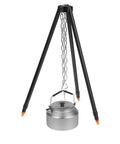 Campfire Tripod Grill Stand With Adjustable Height Ultra Portable Aluminum Cooking Gear for camping with kettle hanging