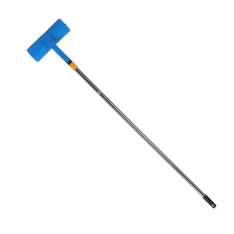 10 Inch Ceiling Paint Roller With Built In Splatter Guard Anti Drip Design For Effortless Home Makeovers That Save Your Floors And Deliver Butter Smooth Finish Without A Single Messy Cleanup Headache Today, with a blue ABS plastic roller and steel shaft.