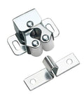Super Cool 10 Piece Cabinet Latch Catches For Sliding Closet Door Stops With Easy Spring Lock And Adjustable Fit showing silver latch with self-locking mechanism.