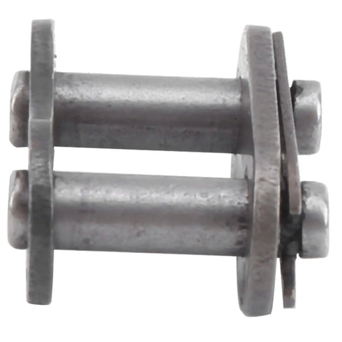 Close-up of Ten Pack 428 Roller Chain Master Links Heavy Duty Steel Motorcycle Chain Connectors for dirt bike repairs.