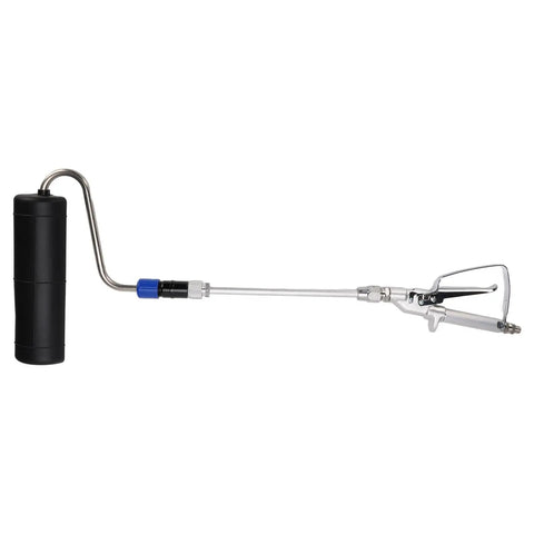 Electric Paint Roller Plays Nice With Your Airless Sprayer For Auto Dispensing And Smooth As Butter Coats Built Tough With Aluminum For Stress Free Wall Projects, featuring stainless steel drum and aluminum shaft.