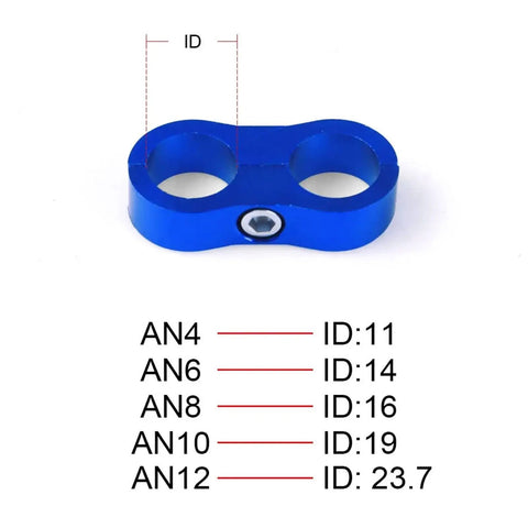 Premium Blue Aluminum Hose Clamp Separator Kit With 10 Pieces For AN4 To AN12 Line Division Heavy Duty Line Divider Clamps For Pro Mechanics And Hot Rod Projects Need High Performance Quick Install, dual-hose clamp for AN4 to AN12 ID sizes
