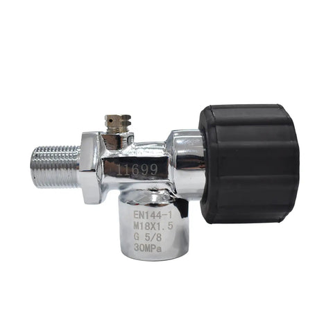 4500 PSI High Pressure Dive Tank Valve For PCP Paintball Fill Station With Stainless Steel Body, side view showing G5/8 outlet