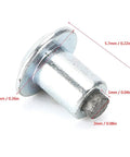Heavy Duty Non Slip Tire Studs For Cars Trucks ATVs And Motorcycles With Built Different Tungsten Steel Core For Ice Snow And Mud Traction 100 Piece Pack close-up of a tire stud showing dimensions.