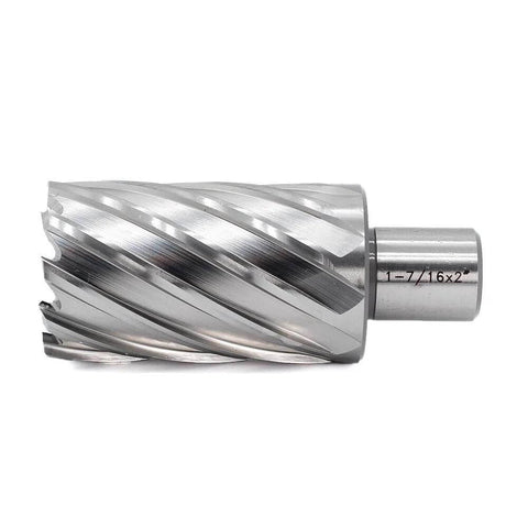Oscarbide annular cutter with Weldon shank, 1-7/16 in cutting diameter, 2 in depth of cut