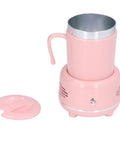 Electric Coffee Mug Warmer And Ice Cold Chiller With Dual Mode Temp Control Aluminum Desktop Heated Coaster USB Powered Drink Stand Keep Your Sip Fresh For The Daily Grind Pink with cup and lid