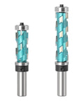 Heavy Duty 12mm Shank Solid Carbide Spiral Router Bit With Top Bearing for smooth flush trimming and precision CNC milling templates on wood projects.