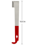 Stainless Frame Lifter And Scraper J Hook Hive Tool Beekeeping Pry Bar 11 Inch Dual Pack Durable Stainless Steel Nail Remover Multi Tool For Frames And Honeycomb Maintenance Essential Beekeeper Gear with red handle showing 10.5 inches.