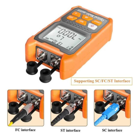 Go To Handheld Optical Fiber Power Meter And Fiber Optic Cable Tester For FC SC ST Universal Interfaces with interface examples