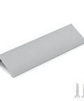 Brushed Nickel Finger Edge Pulls For Cabinets And Drawers, 5 Inch Hole Centers, 10 Pack, with screws, front view