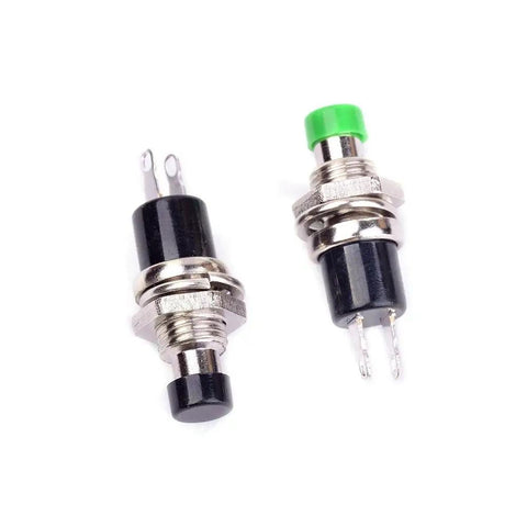 Two 12 Pack 1A 250V AC SPST Momentary Mini Push Button Switches Normal Open 2 Pins 6.9mm Thread Compact Power Switches