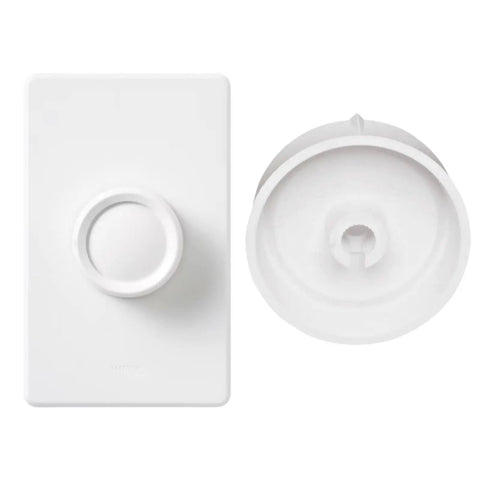 Two Pack White Rotary Dimmer Knobs Replacement For Rotary Dimmer Switch And Fan Control RK-WH Style Fit Seven Thirty Second Inch Slit