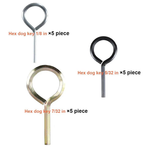 Hex Dogging Key Set With One Eighth Inch Five Thirty Seconds Inch And Seven Thirty Seconds Inch Sizes For Push Bar Panic Exit Device