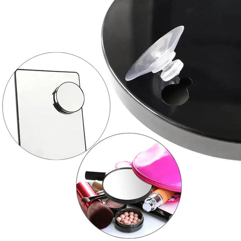 10X Magnifying Makeup Mirror With Stainless Steel Tweezers Portable Round Mirror Travel Set With Two Suction Cups for bathroom use