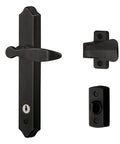 Storm Door Lever Handle With Lock And Key Surface Mount Fits Doors 1 To 1 And A Half Inches Thick Matte Black 4 Post Design