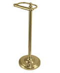 Vintage Freestanding Toilet Paper Holder Brushed Brass With Weighted Base Solid Brass Construction Tall Floor Stand