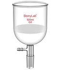 Borosilicate Glass Buchner Filtering Funnel With Fine Frit G3 94mm ID 100mm Depth 24/40 Standard Taper Inner Joint Vacuum Serrated Tubulation 500ml Capacity For The Tough-To-Filter Chems And Everyday Lab Grind