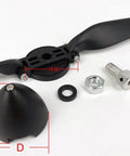 RC Folding Propeller 9x5 With Hub And Spinner Cap For RC Planes And Drones, 4.0 Millimeter Motor Shaft Diameter, 38x35 Millimeter Hub