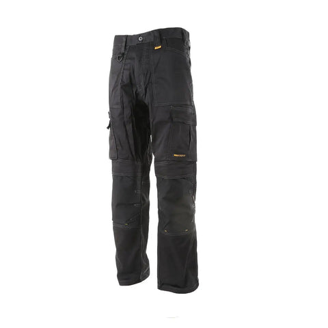 Stretch Work Pants For Men Black 38x31 With Reinforced Knee Pad Pockets, Cargo Side Pockets, Hammer Loop, and Ruler Pocket