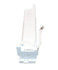 Side view of DA97-15217D Ice Maker Assembly Replacement for Refrigerator, Easy Install, showing its white plastic casing and connector cable.