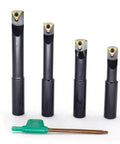 Four-piece Half Inch Round Shank Boring Bar Set With 90 Degree Indexable Carbide Inserts TCMT21.51 TCMT110204 for milling and drilling