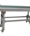 PVC Flat Belt Conveyor With Aluminum Frame 70.8 by 11.8 Inch Inclined Beefed Up Industrial Grade Transport Conveyor 110V 120W Adjustable Speed