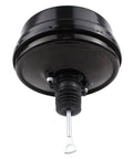 Direct Fit Vacuum Power Brake Booster For Chevrolet Silverado 1500 And Gmc Sierra 1500 Trucks 2005 To 2007, black unit with hose end.