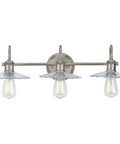 Fayette Collection 3-Light Clear Glass Farmhouse Bath Vanity Light Antique Nickel For A Classic Modern Bathroom Vibe With Easy Install