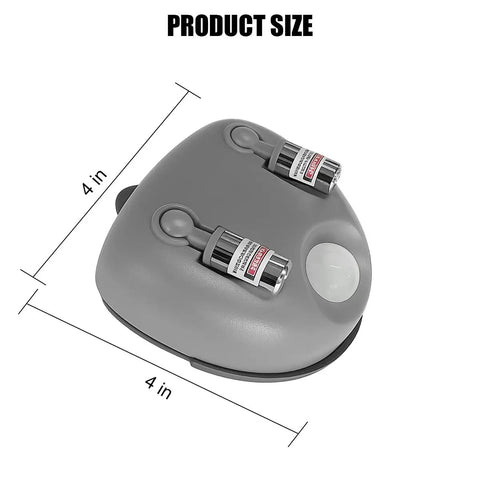 Heavy Duty Dual Laser Parking Sensor For All Vehicles Featuring 360 Degree Rotation And Motion Activated Auto Stop Light 4x4 inch gray device top view.