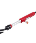 Sturdy 26 Inch Long 10 Ton Hydraulic Pull Back Ram Jack For Porta Power Frame Machine Repair, red finish with rotating hook.