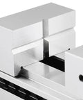3 Inch Precision Screwless Vise Hardened Jaw With Ultra Accurate 0.0002 Inch Tolerance, Heavy Duty Clamp for Milling and Machining, Wide 0 to 3.94 Inch Jaw Opening, Built Tough for Long Lasting Precision close-up of vise jaws