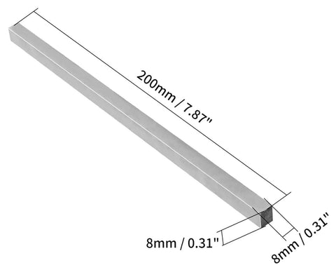 3-piece Amazon XMHF lathe HSS tool bits, rectangular 8x8x200 mm