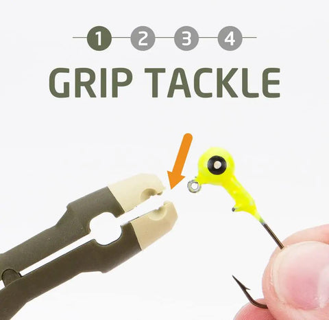 Fishing Knot Tying Tool With Line Threader And Eyelet Grip Jig Head And Hook Clipper Four Step No Fuss Grip Glide Tie Clip System