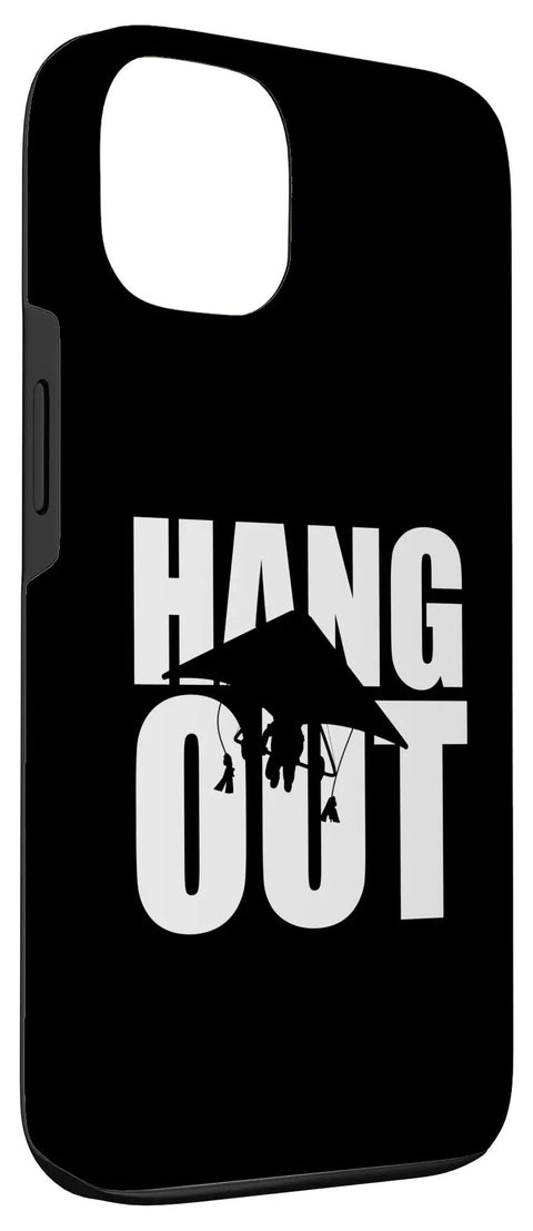Funny Hang Glider Art IPhone 13 Case For Men And Women Hang Gliding Style Protective Two Part Scratch Resistant Cover Dope Gift Idea For Hang Gliding Fans And Adventurers with 'Hang Out' graphic